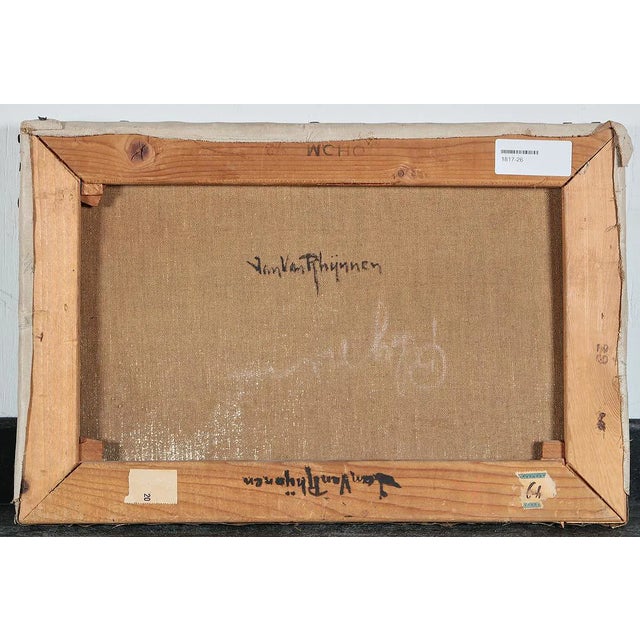 Rustic European 19th Century Oil Painting by Jan Van Rhynnen For Sale - Image 3 of 3