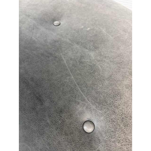 Room & Board Sidney Leather Ottoman, Laino Slate For Sale In San Francisco - Image 6 of 12