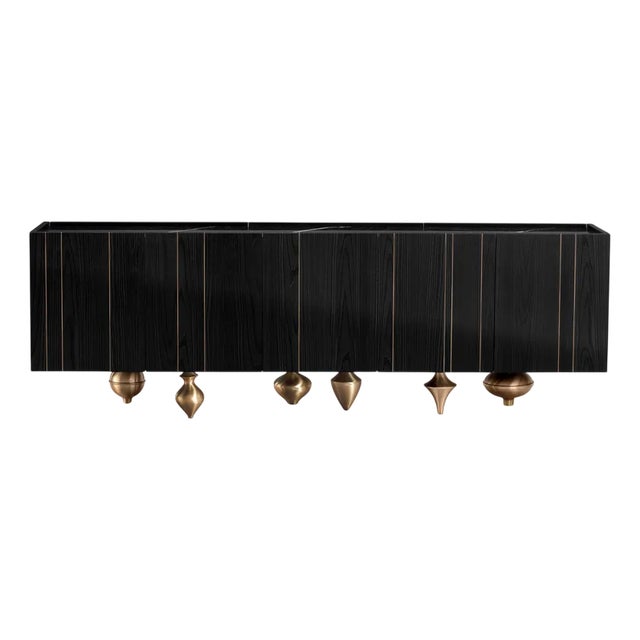 Large Il Pezzo 1 Black Sideboard by Il Pezzo Mancante For Sale