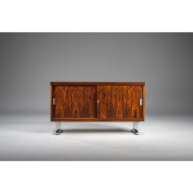 Mid-Century Wood Veneer Sideboard with Chrome Legs, 1960s For Sale - Image 17 of 18