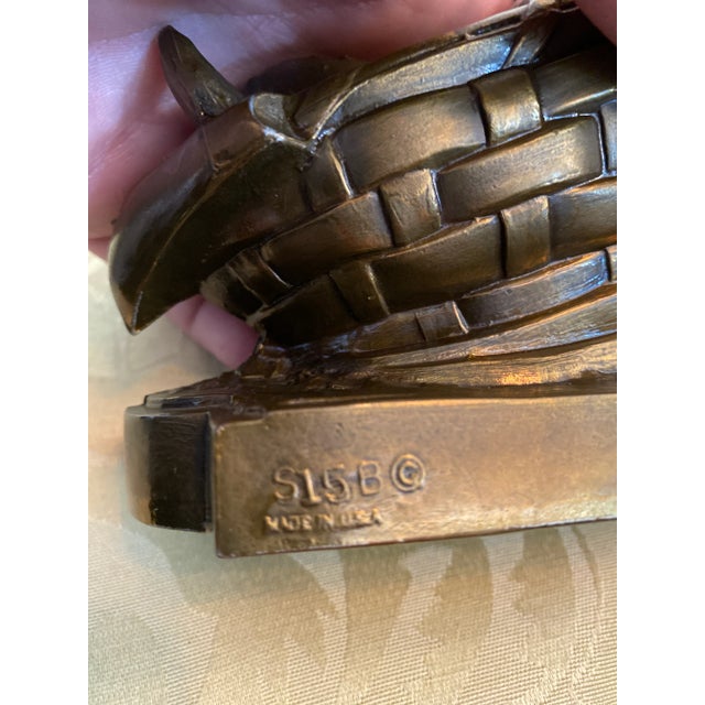 1960s 1960s Bronze Tone Metal Yorkies in a Basket For Sale - Image 5 of 6