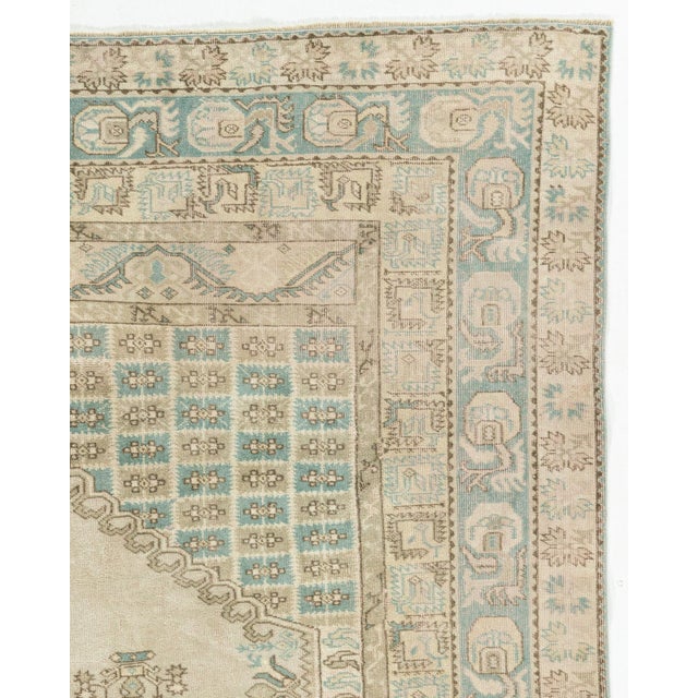 Vintage Circa 1940 Turkish Oushak Rug Lightly Distressed 6ft 4in X 8ft For Sale - Image 12 of 12