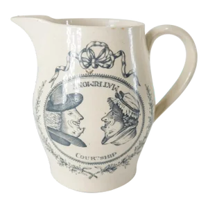 19th Century English Staffordshire Mug With Courtship and Matrimony