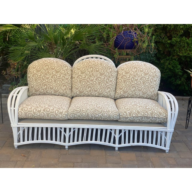Vintage Rattan Cottage Sofa For Sale - Image 9 of 12