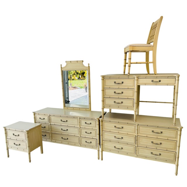 Vintage Henry Link Bali Hai Faux Bamboo 6-Drawer Double Dresser For Sale - Image 12 of 12