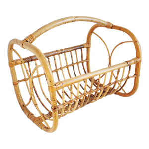 Mid-Century Bamboo & Rattan Magazine Rack
