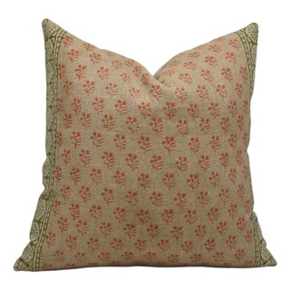 Fabdivine Floral Print Cushion Cover 12x20 Inch High-Quality Linen Fabric- Rangoli For Sale