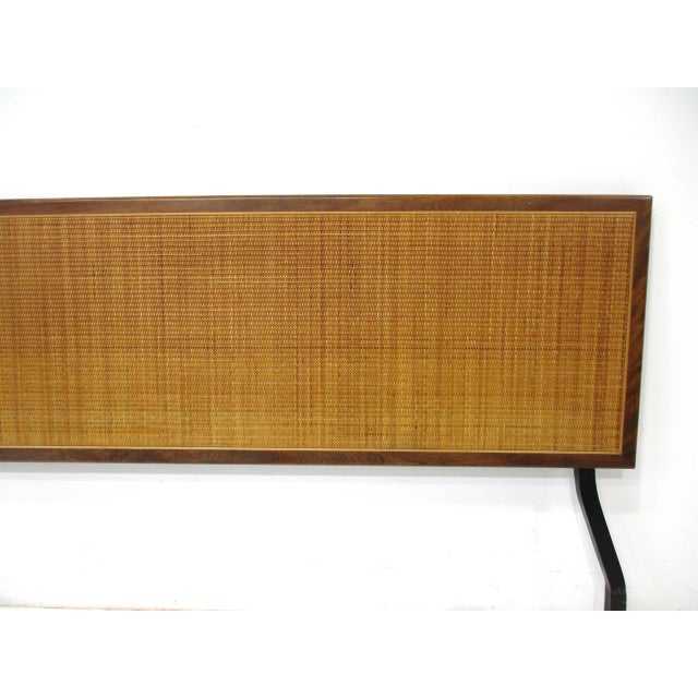 Mid 20th Century George Nelson Full Sized Walnut Caned Headboard for Herman Miller For Sale - Image 9 of 10