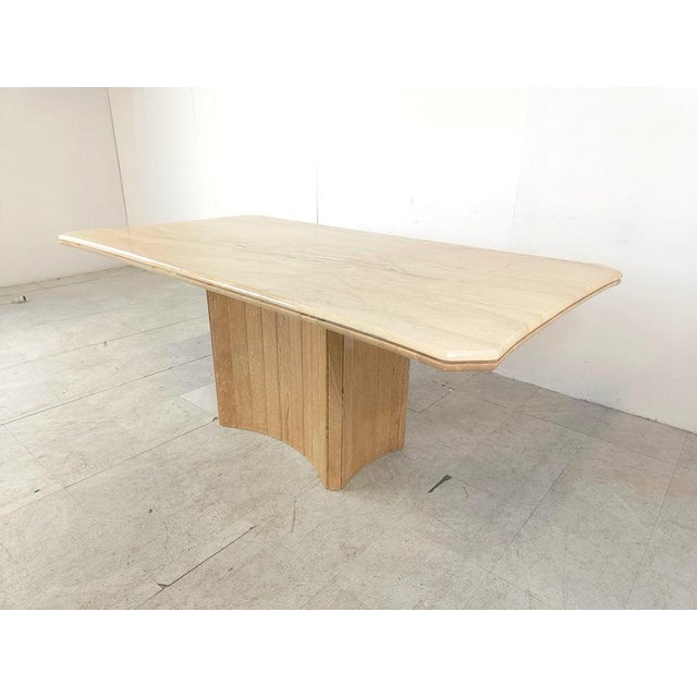 Brown Vintage Travertine Dining Table, 1970s For Sale - Image 8 of 12