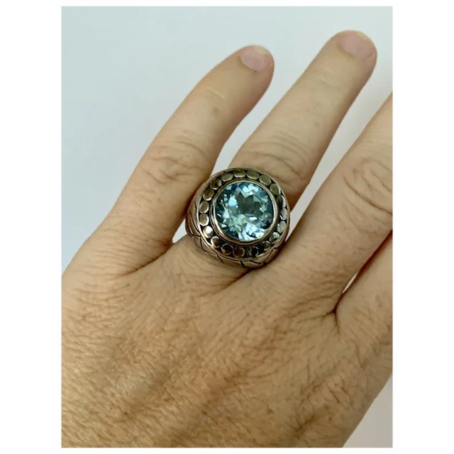 Sterling Blue Topaz Ring, Size 6.5 For Sale - Image 9 of 11