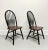 American Late 20th Century Distressed Black Windsor Side Chairs - Pair B For Sale - Image 3 of 10