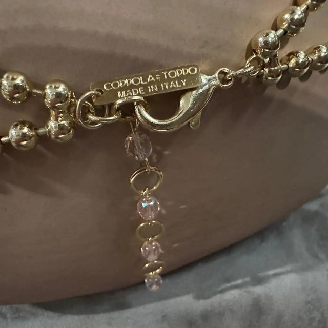 Contemporary 21st Century Art Deco Style Brass and Rhinostones Choker by Coppola E Toppo For Sale - Image 3 of 10