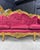 1980s Baroque Style Ruby Red Sofa – French Design With Gold Leaf Details For Sale - Image 11 of 12