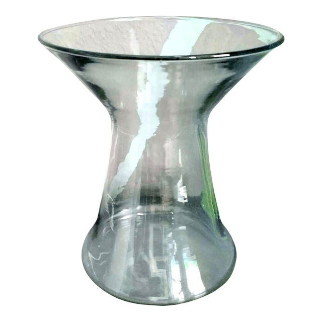Mid-Century Blown Glass Vase With Subtle Green Tint For Sale
