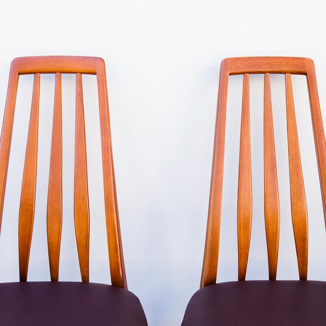 Koefoeds Hornslet Restored Danish Modern Solid Teak "Eva" Dining Chairs by Niels Koefoed For Sale - Image 4 of 15