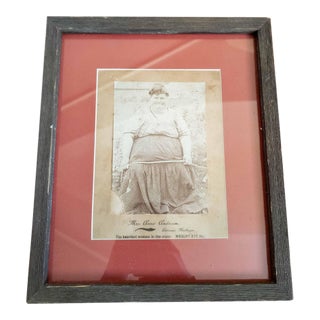 Early 20th Century Oddity Joke Photograph of Fat Lady in Michigan For Sale