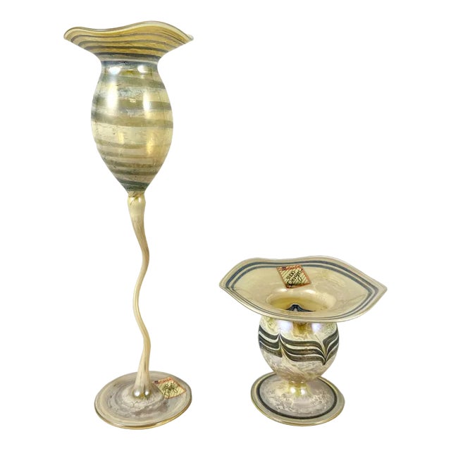 Mid-Century Modern Murano Glass Vases from Joska Studio, Germany, Set of 2 For Sale