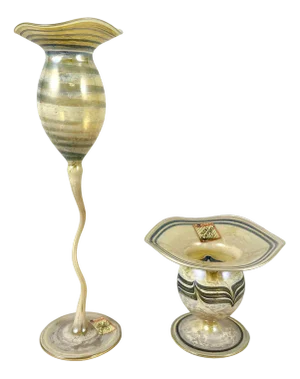 Mid-Century Modern Murano Glass Vases from Joska Studio, Germany, Set of 2