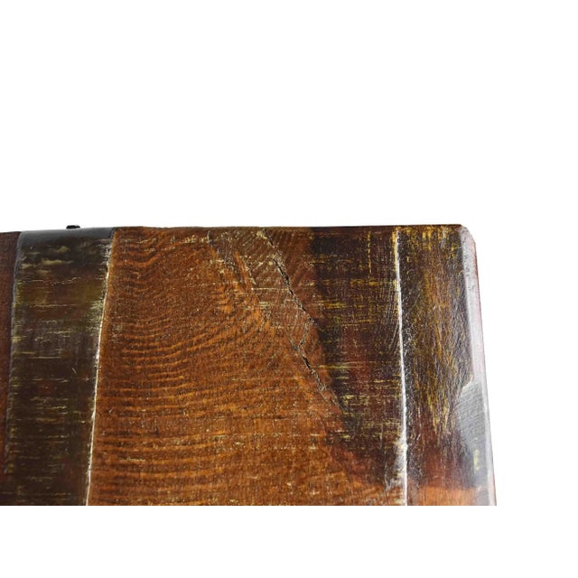 Early 20th Century Rustic Handmade Solid Wood and Wrought Iron Chest Box For Sale - Image 12 of 12