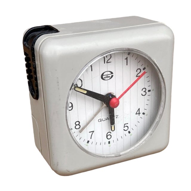 Plastic Small Gray, Electric Alarm Clock Elite Germany 1980s For Sale - Image 7 of 11