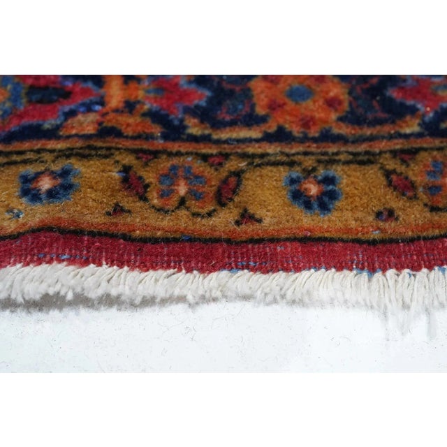 Textile Antique Manchester Wool Kashan Runner 1'10'' X 9'11'' For Sale - Image 7 of 11
