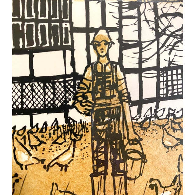 Yellow Robert Tavener Winter Paddock Lithograph Signed Mid Century English Farm Barn For Sale - Image 8 of 15