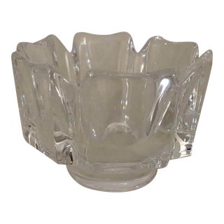 1970s Orrefors of Sweden Corona Bowl From Lars Hellsten For Sale