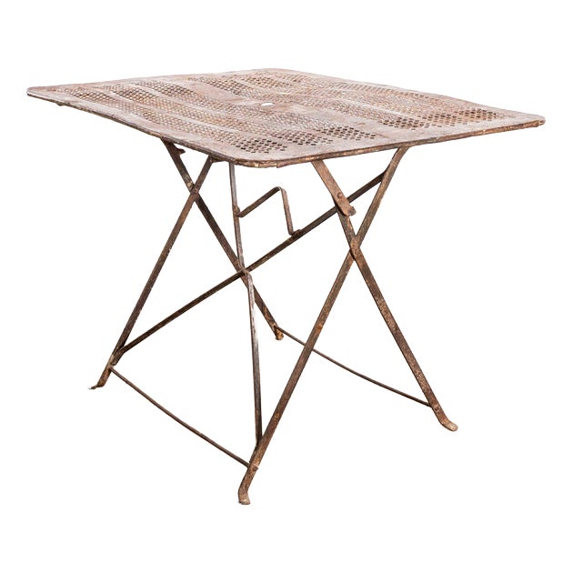 French Table with Perforated Top in the style of Mathieu Matégot, 1960s For Sale
