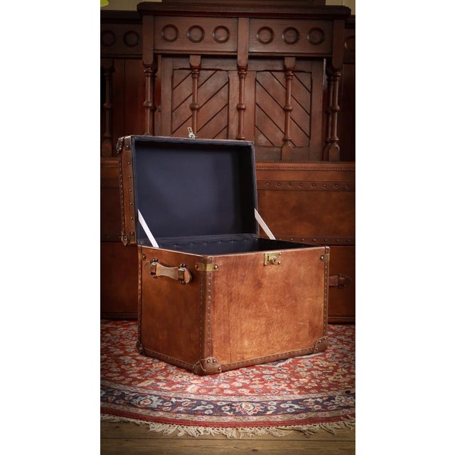 Vintage Officers Campaign White Star Trunk in Leather, 2010s For Sale - Image 12 of 18