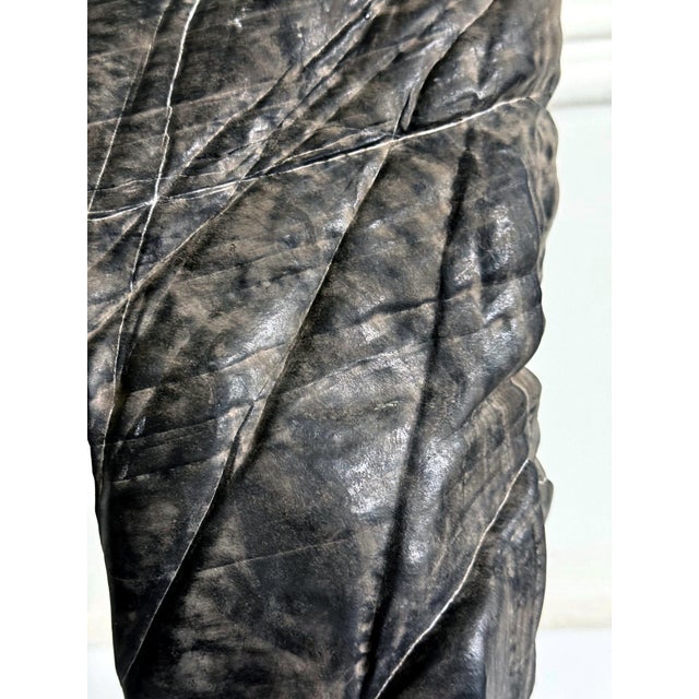 19th Century Rare Chinese Antique Black and White Lingbi Scholar Stone on Display Stand For Sale - Image 5 of 18