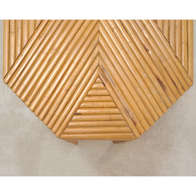 Organic Modern Pencil Reed Rattan Waterfall Console Table For Sale - Image 12 of 18