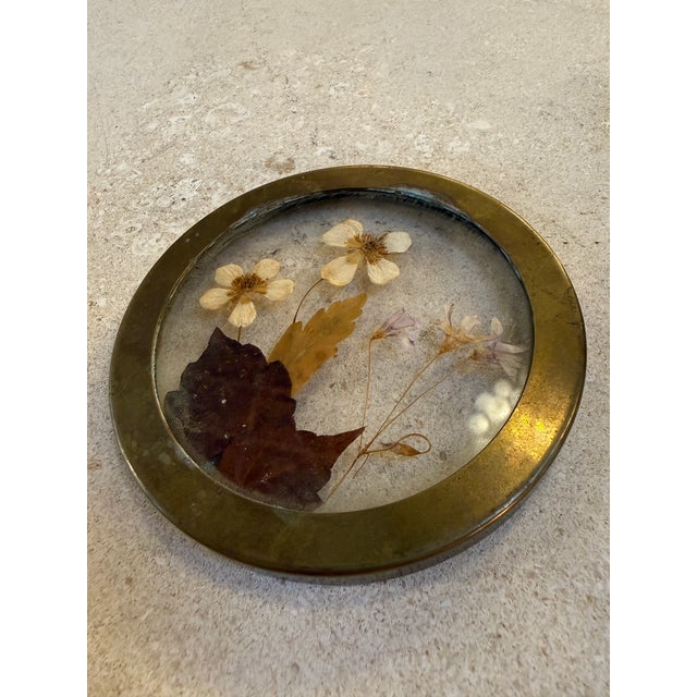 Decorative Brass Bowl With Floral Lid For Sale - Image 4 of 7