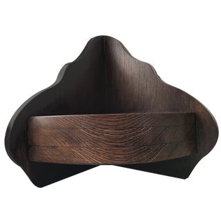 Small Corner Oak Wall Shelf, 1970s For Sale