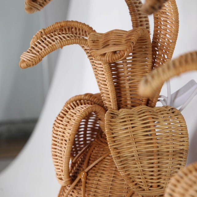 Light Yellow Pineapple Wicker Sconces, Set of 2 For Sale - Image 8 of 15