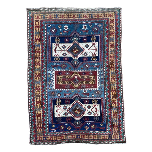 Antique Caucasian Kazak Rug, 1890s For Sale