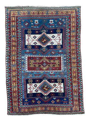 Antique Caucasian Kazak Rug, 1890s