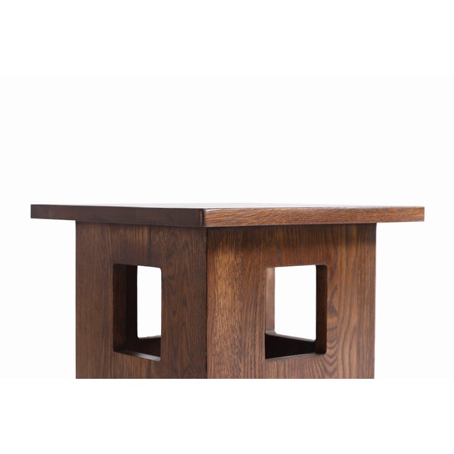 Introduce timeless sophistication to your home with the Mission Solid Oak Square End Table with Cut Outs - Walnut (W1)....