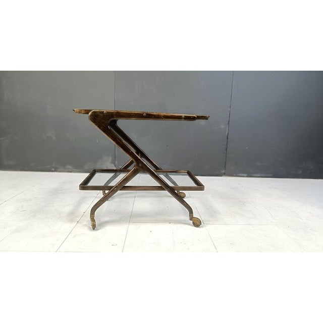 Cesare Lacca Vintage Italian Serving Trolley, 1950s For Sale - Image 4 of 11