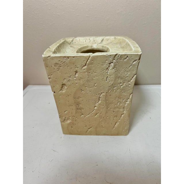 Hand painted Ceramic Tissue Box Cover. Faux stone. Made in the 2000s.