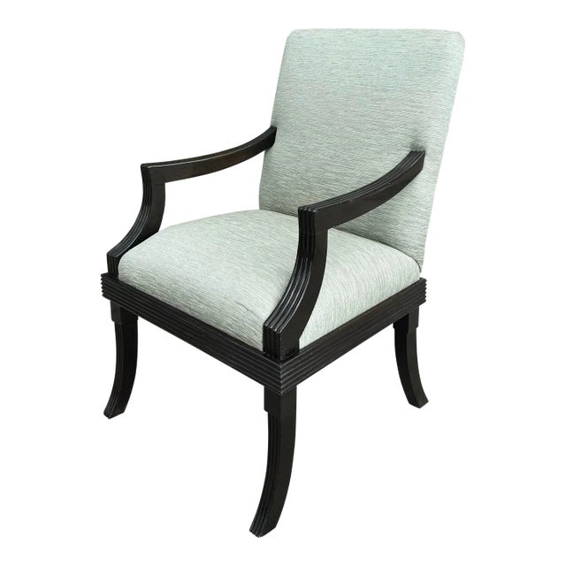 Art Deco J. Robert Scott Black Lacquer Arm Chair For Sale