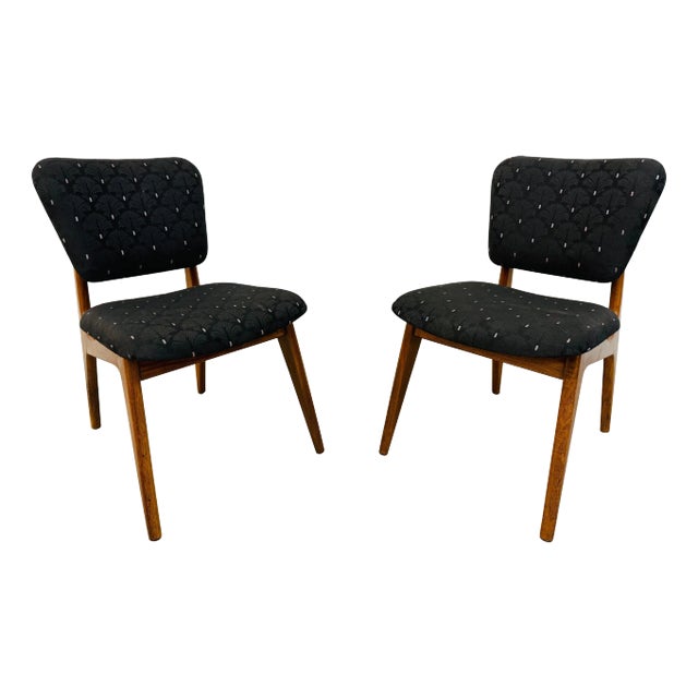 Mid-Century Modern Adrian Pearsall Style Walnut Side Chairs - Set of 2 For Sale