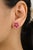 Metal 14k Gold Pear Cut Ruby Flower Stud Earrings for Women- a Pair For Sale - Image 7 of 12