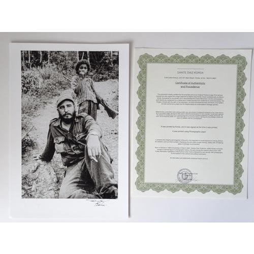 Alberto Korda (1928-2001) Guerrillero Heroico Castro Later silver print COA by Dante Korda Photographer's dry stamps on...