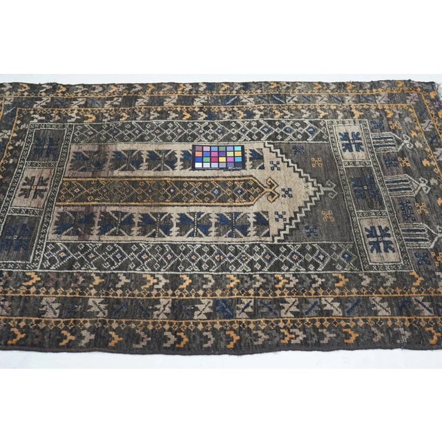 Textile Vintage Balouch Rug 3'3'' x 4'8'' For Sale - Image 7 of 9
