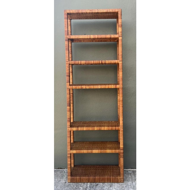 Vintage Wrapped Rattan Etagere For Sale - Image 10 of 12