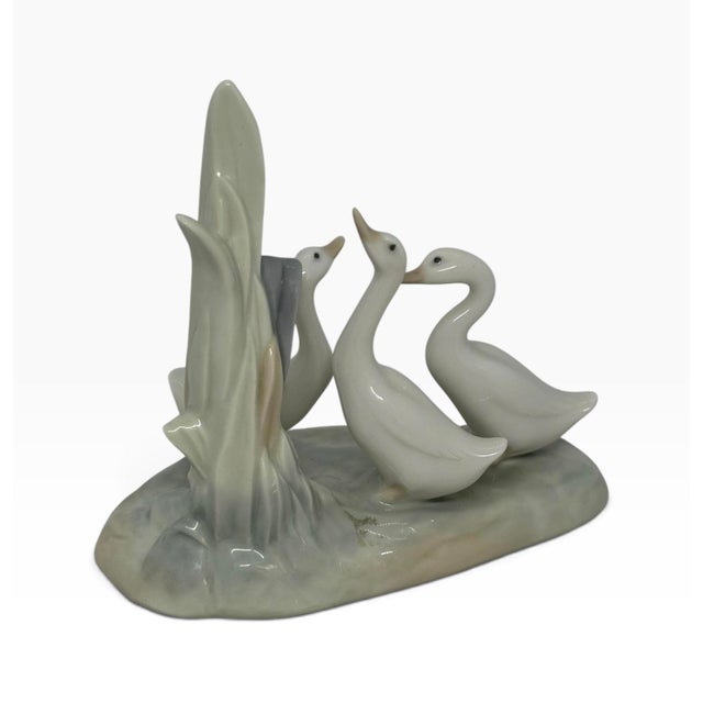 Spanish Nao by Lladró “Group of Ducks” Porcelain Figurine, Juan Huerta, 1992 For Sale - Image 3 of 12