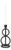 Double Circle Arman Aluminum Candlestick in Black For Sale