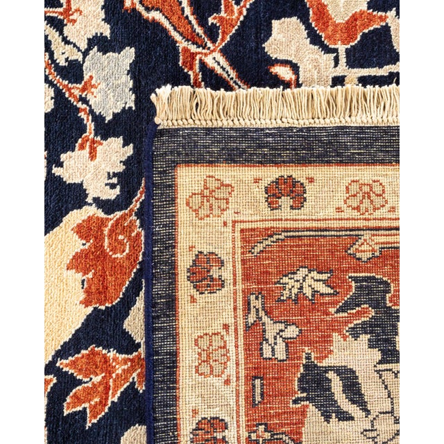 2000 - 2009 Mogul, One-of-a-Kind Hand-Knotted Area Rug in Blue, 9' 3" x 12' 2" For Sale - Image 5 of 8