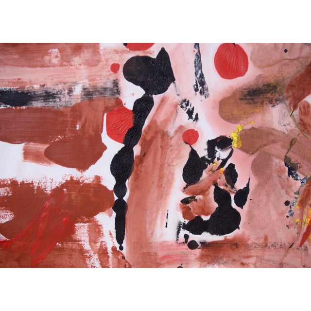 Sepia Abstract Expressionist Composition in Acrylic on Paper by Ricardo De Silva For Sale - Image 4 of 7