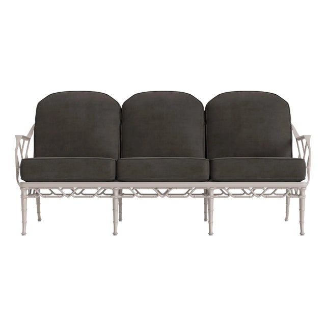 Brown Jordan Calcutta Sofa, Dove frame with Fusion Charcoal fabric For Sale